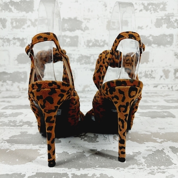 NEW Charles David Vinnie Leopard Print High Heeled Buckle Sling Back Sandal M915 - Picture 6 of 13